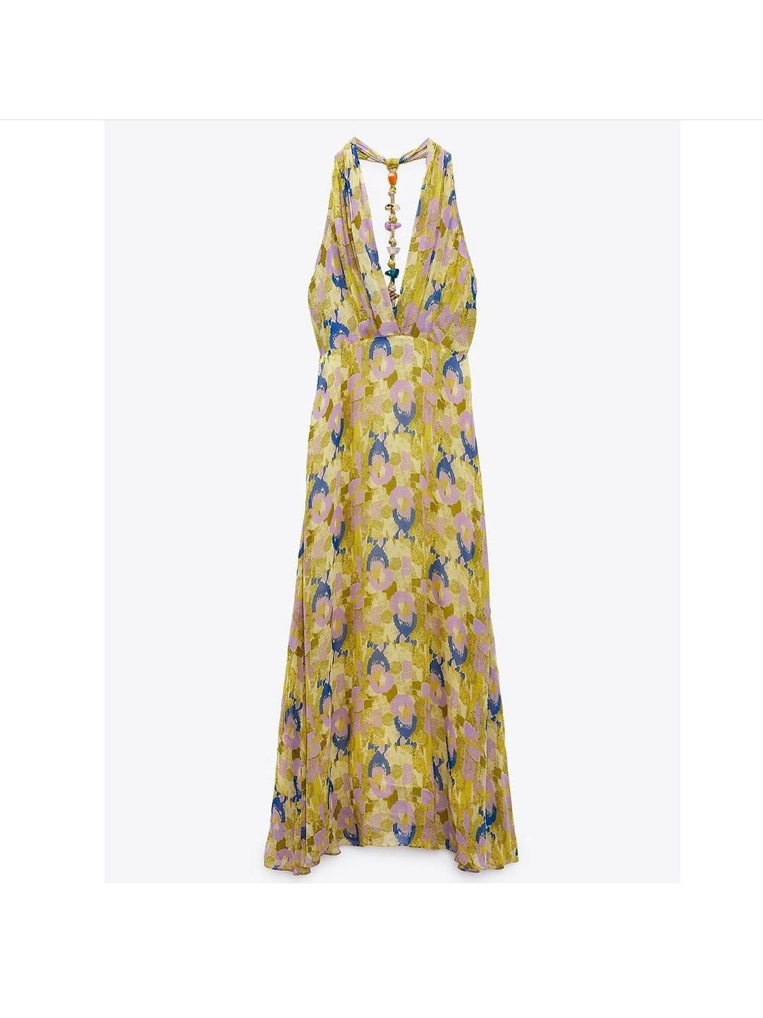 Halterneck Floral Print Maxi Dress