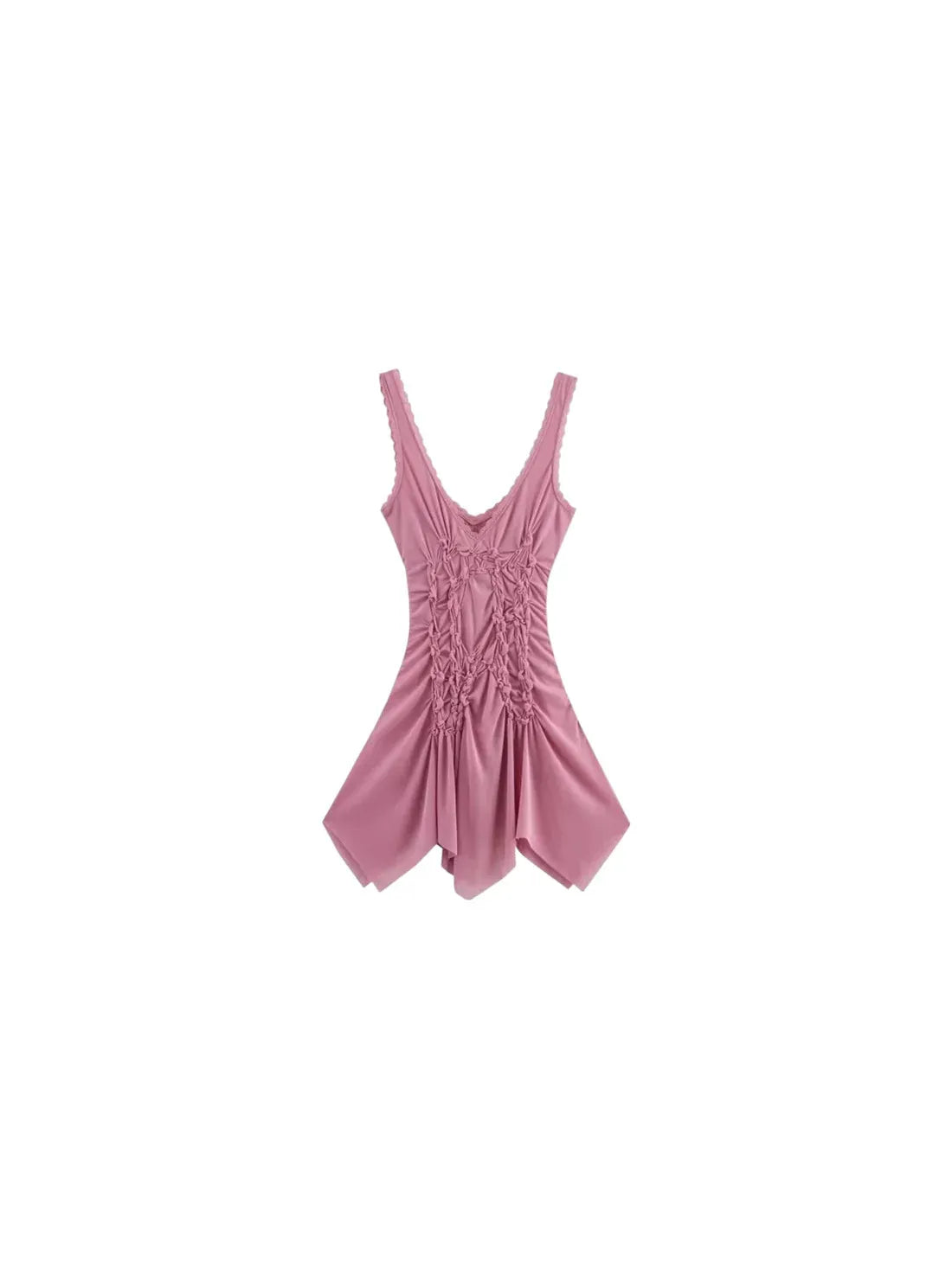 Julia Asymmetric Pink A Line Shirt Dress