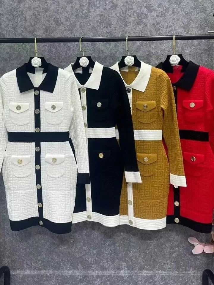 Print Black and White Dress