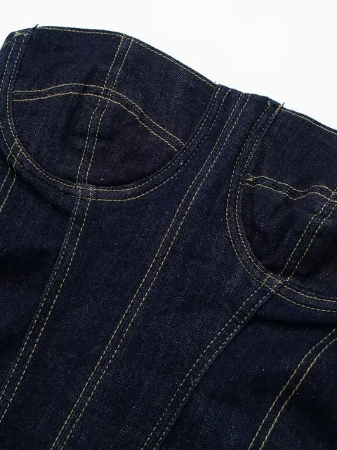 Denim Corset Tube Stitching Dress