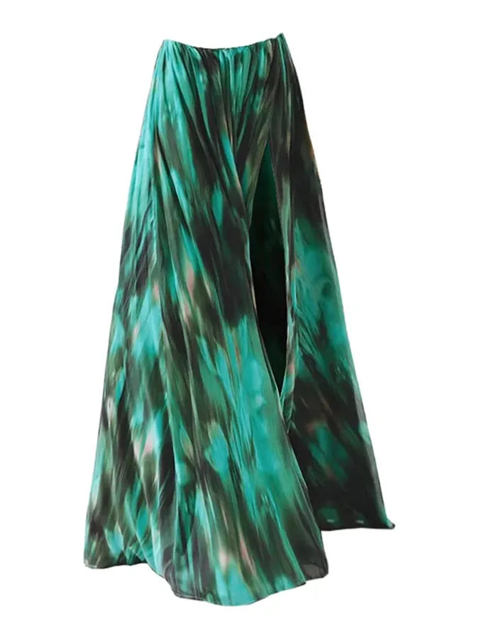 Star Applique Tie Dye Cutout Swimsuit & Skirt Coord Set