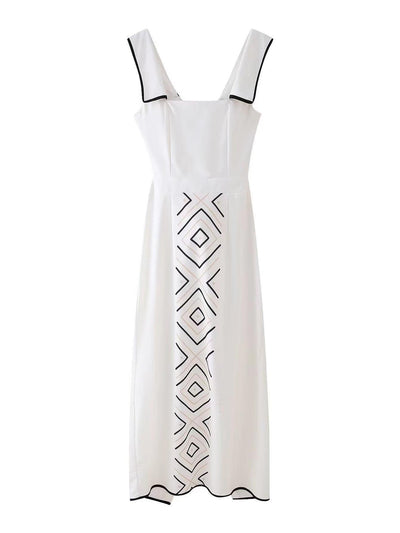 Shoulder Strap Maxi Printed Dress