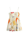 Spagetti Strap Floral Short Dress