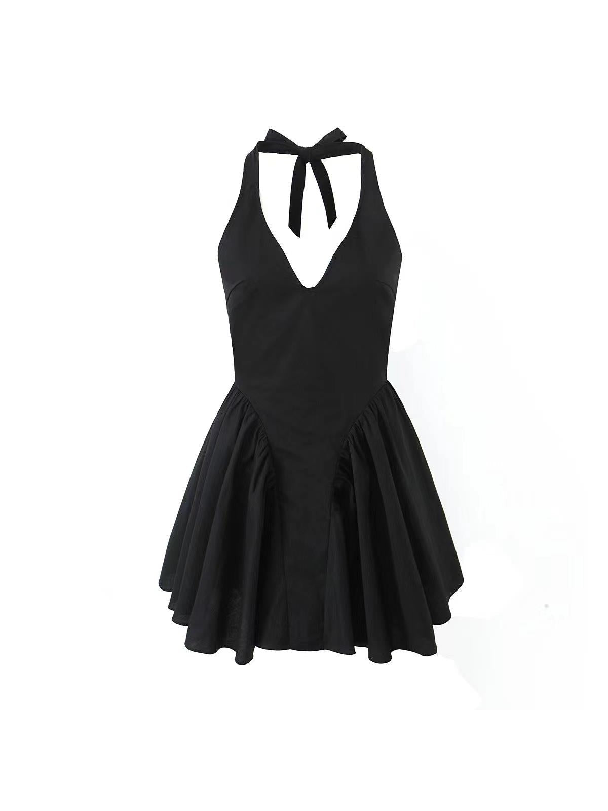 Halterneck Ruffle Short Dress