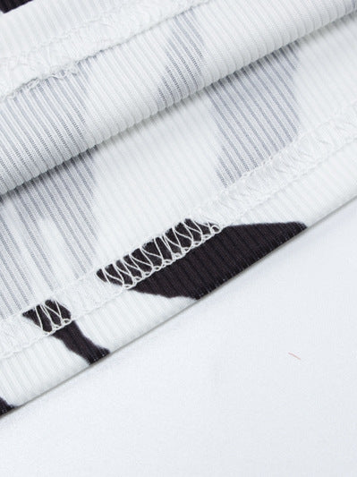 Zebra Print Bandeau Sling Top Slim & Skirt Coord Set