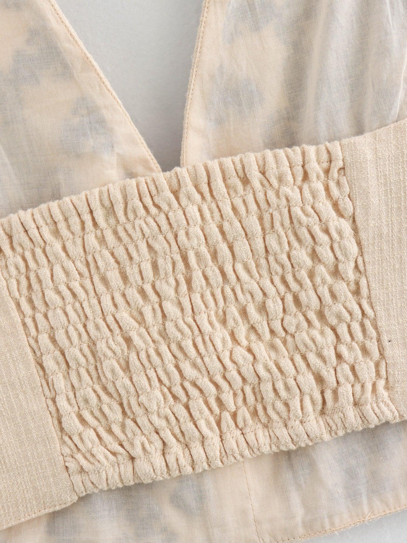 Halterneck Embroidered Top & Short Skirt Coord Set