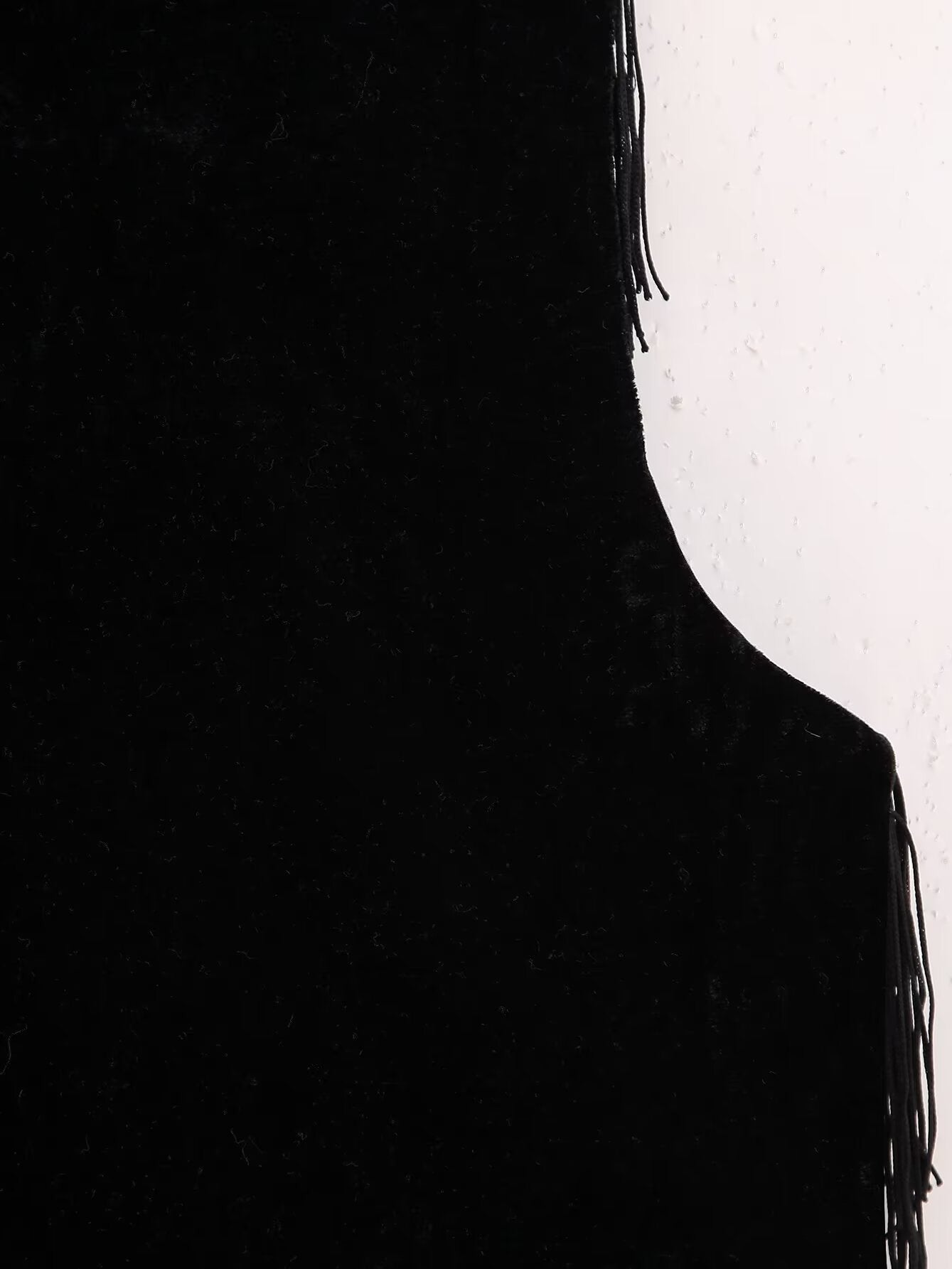 Tassel Fringe Velvet Waist Coat Vest Mini Skirt Set