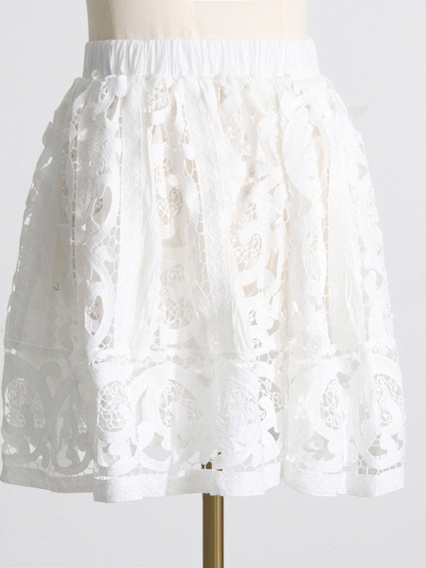 French Crochet Shirt Top & Shorts Coord Set