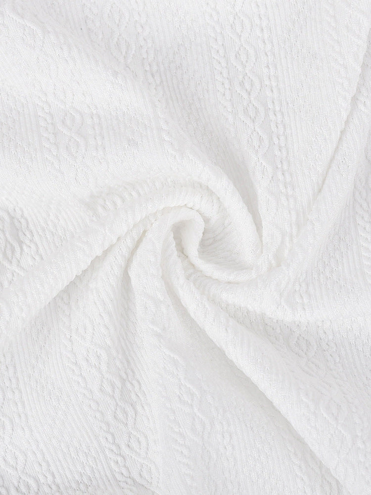 Knitted Bell Sleeve Bandeau Top & Hip Skirt Set