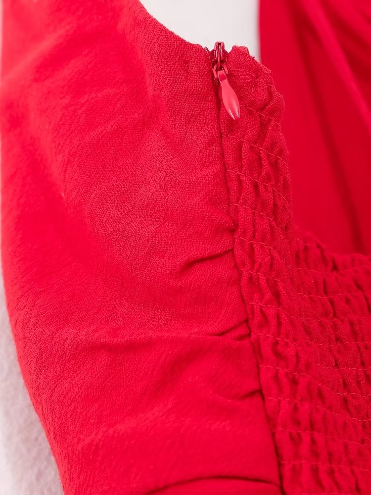 Back Honeycomb Camisole Cross Bow Tie Dress