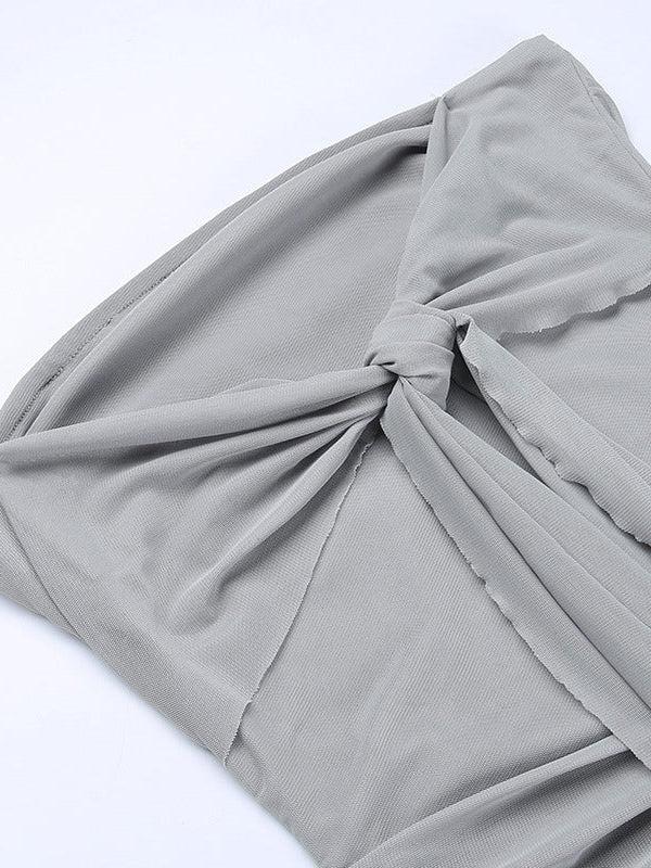 Draped Tube Bandeau Sheath Dress