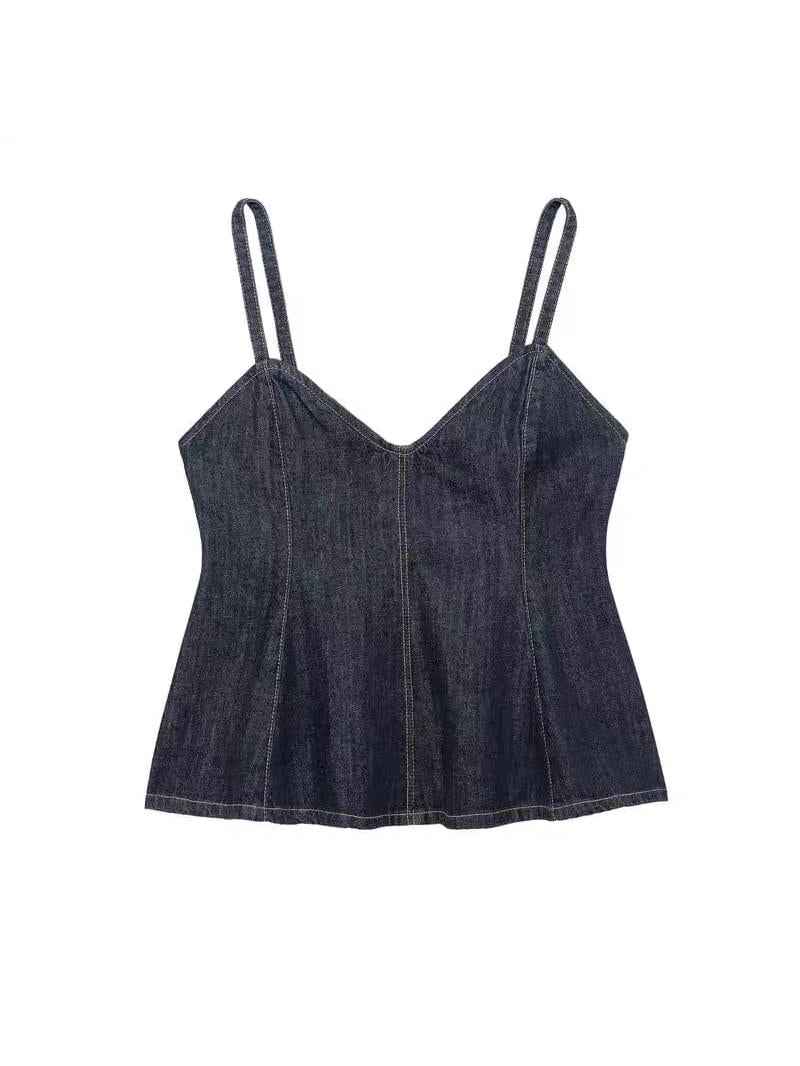Indigo Sculpt Denim Cami Top