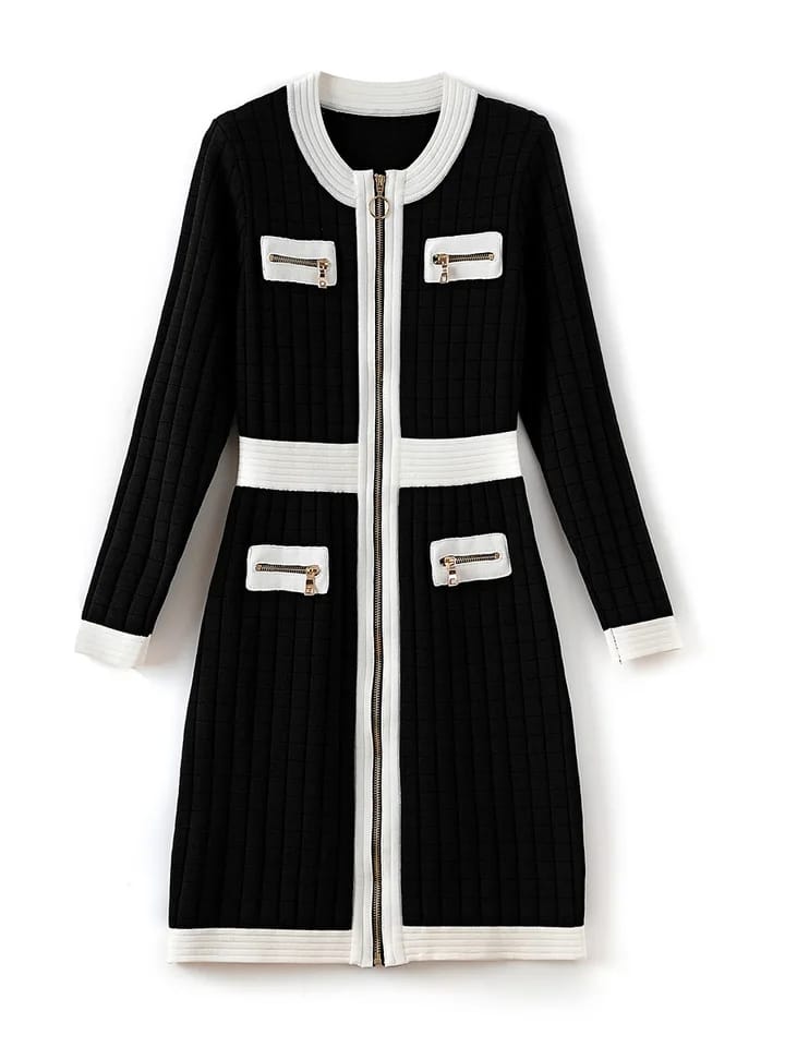 Print Dress with Chain