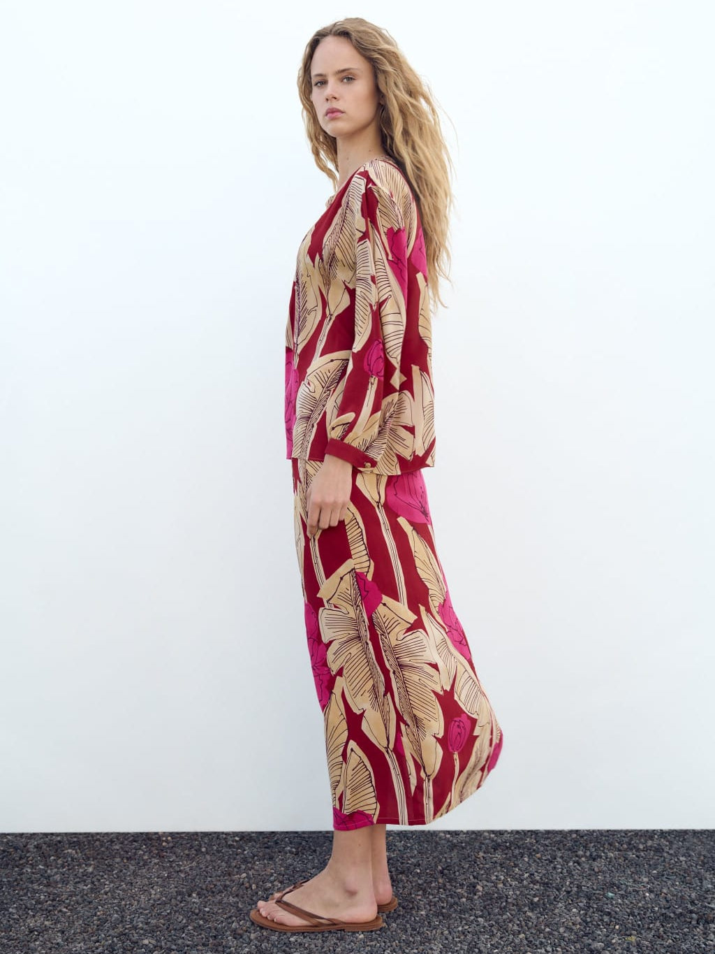 Floral Print Shirt & Skirt Coord Set