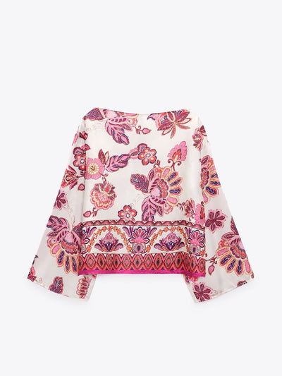 Floral Print Shirt Top & Pants Coord Set