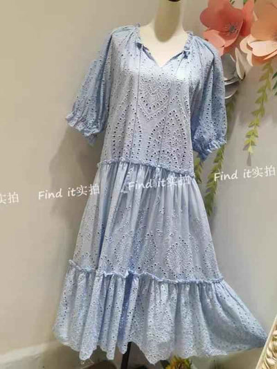 Sunlit Broderie Tiered Maxi Dress