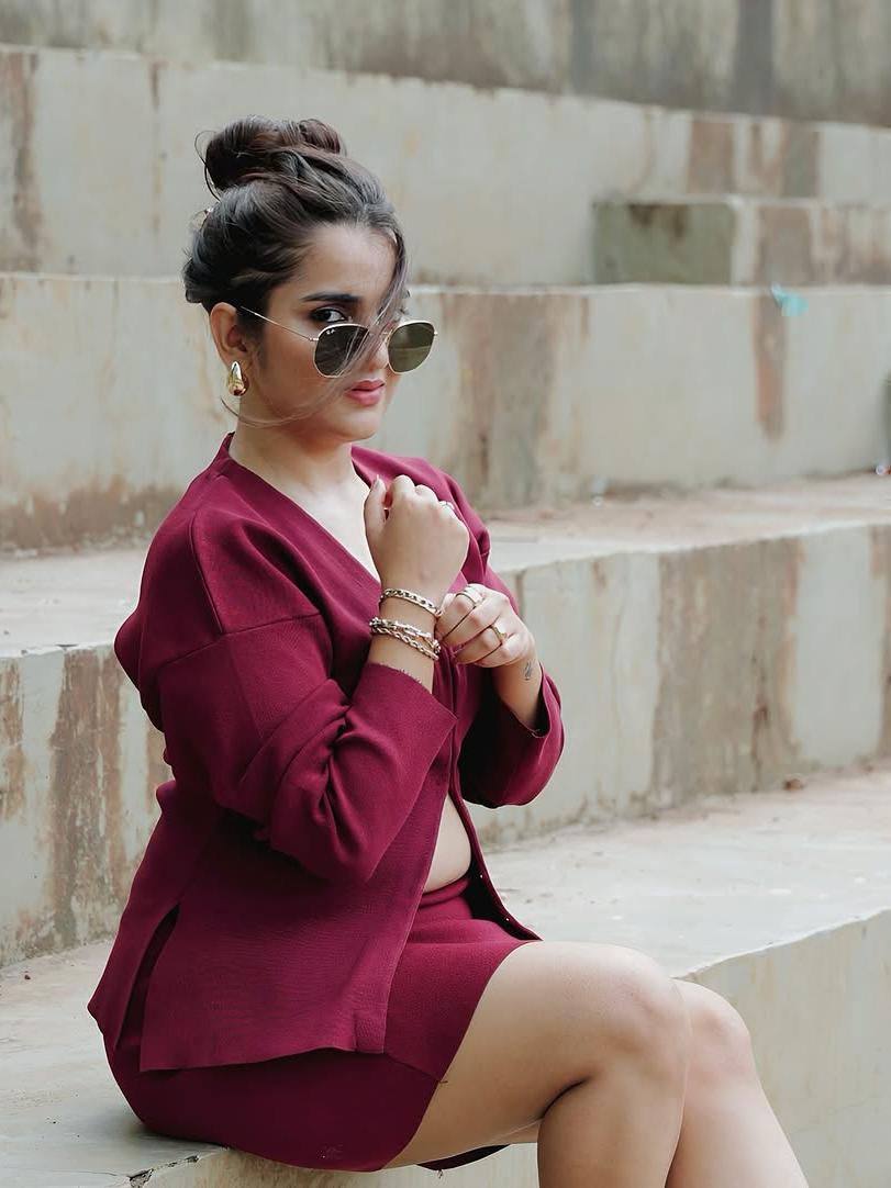 Knitted Vest Jacket & Short Skirt Coord Set