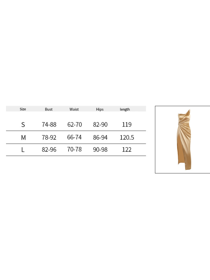 One Shoulder High Waist Slit Maxi Boning Corset Dress