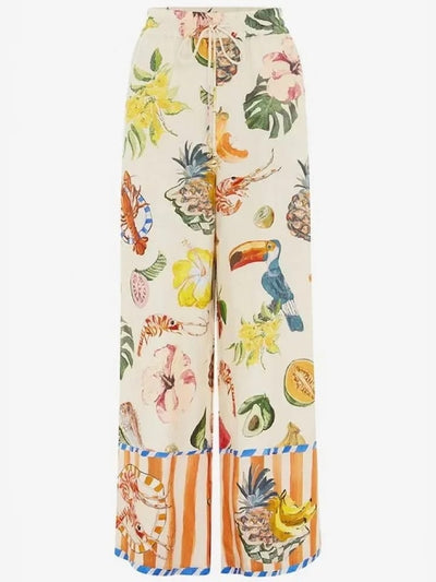 Tropical Printed Shirt & Pants Coord Set