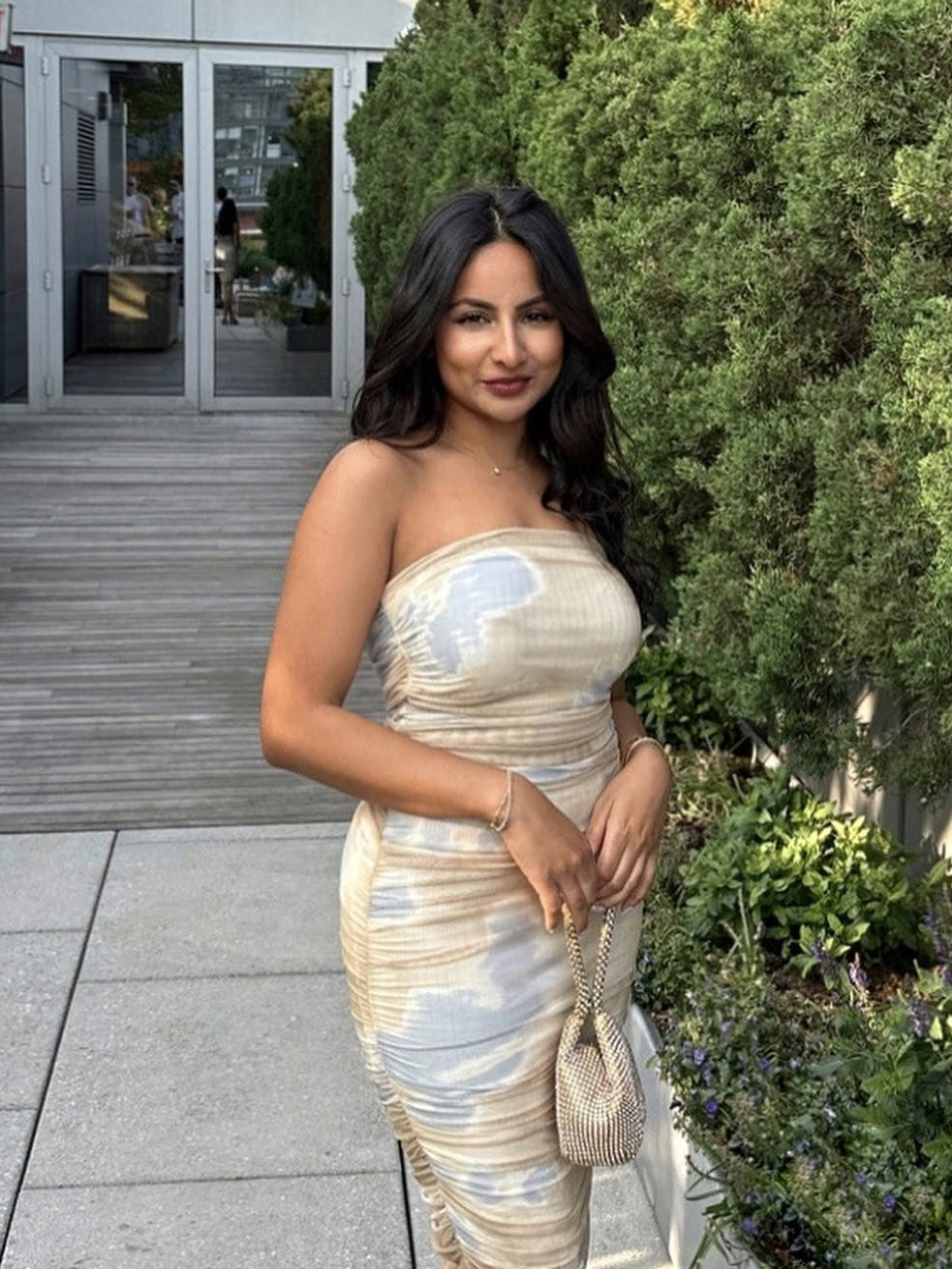 Tie Dye Print Mesh Tube Top & Skirt Coord Set