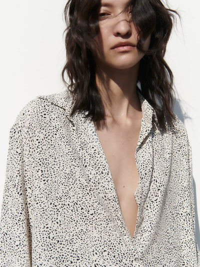 Animal Print Shirt & Skirt Coord Set