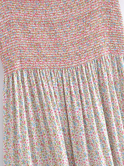 Ruffle Smocked Floral Swing Dress