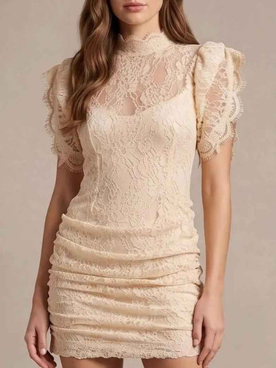 Ivory Muse Lace Mini Dress