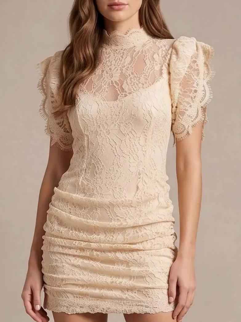 Ivory Muse Lace Mini Dress