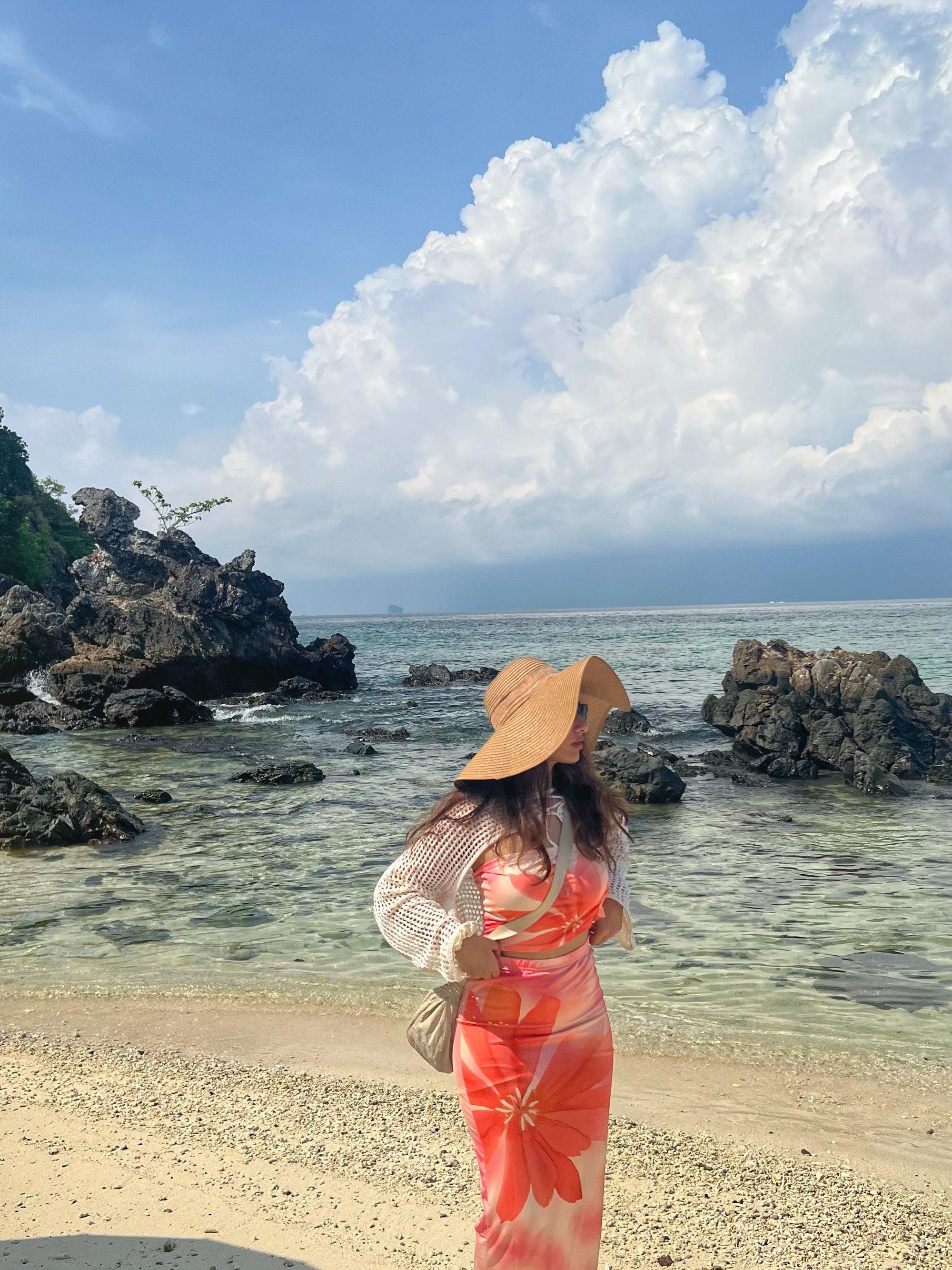 Flower Printed Tube Top & Skirt Coord Set