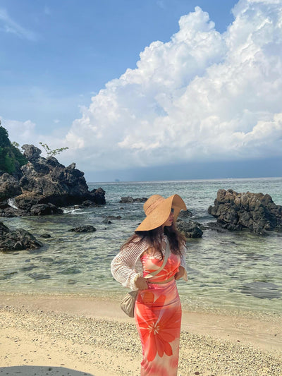 Flower Printed Tube Top & Skirt Coord Set