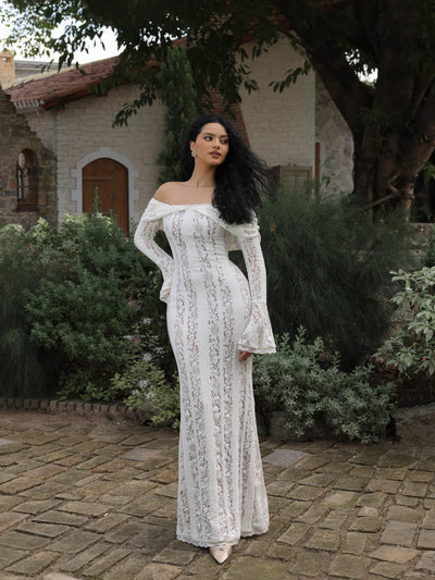Off-shoulder mermaid silhouette Maxi Dress
