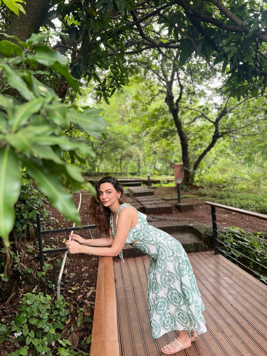 Embroidered Crochet Cutout Knotted Maxi Dress