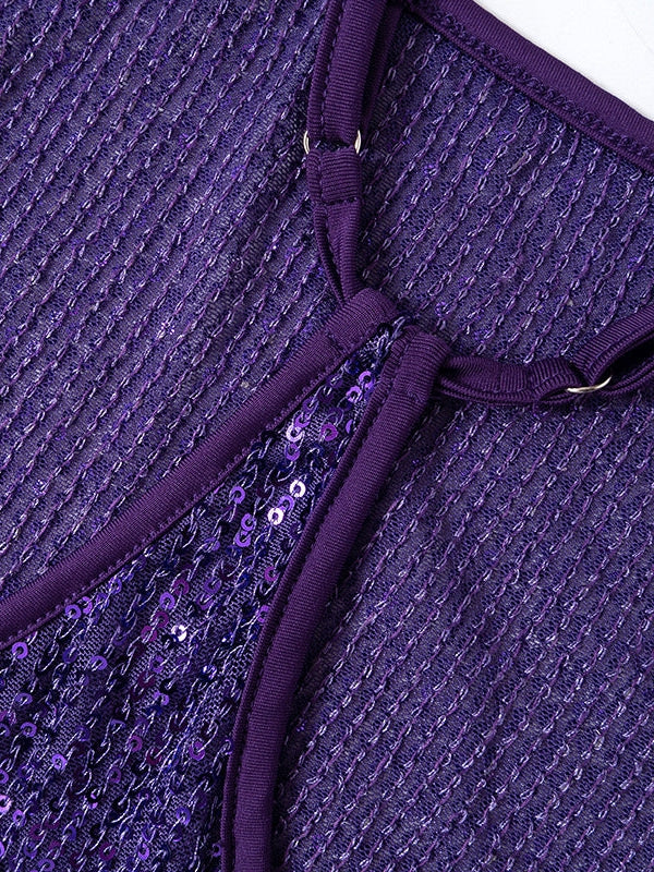 Backless Sequins Split Strap Maxi Dress