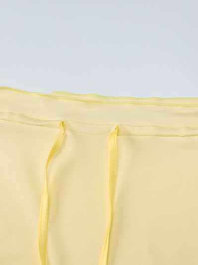 Yellow Cami Boning Top & Skirt Coord Set