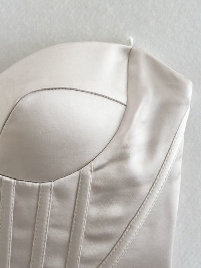 Silk Satin Textured Corset Top