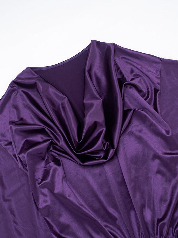 Silk Swing Collar Sleeve Sheath Dress