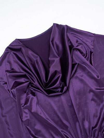 Silk Swing Collar Sleeve Sheath Dress