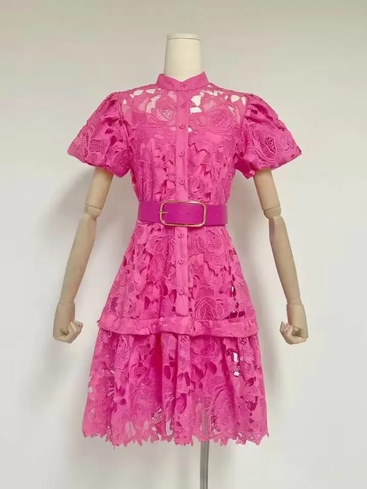 Irene Crochet Dress with Inner & Belt