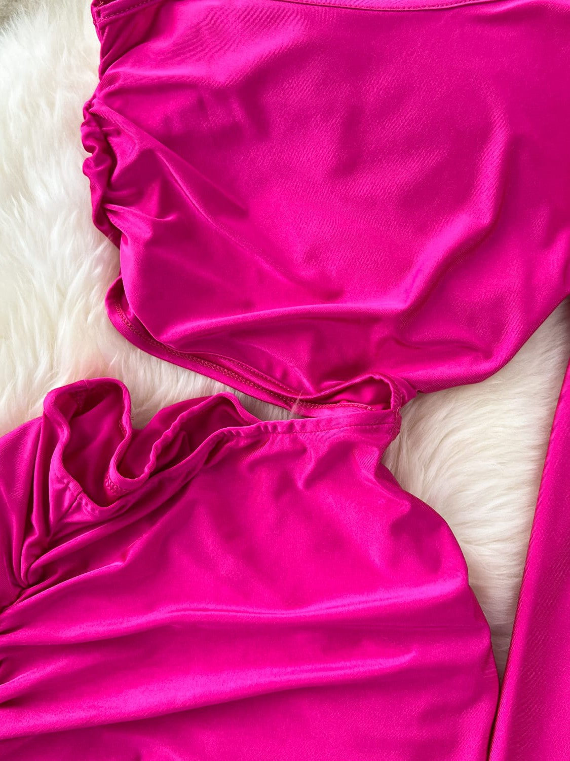 One Shoulder Cutout High Split Maxi Dress