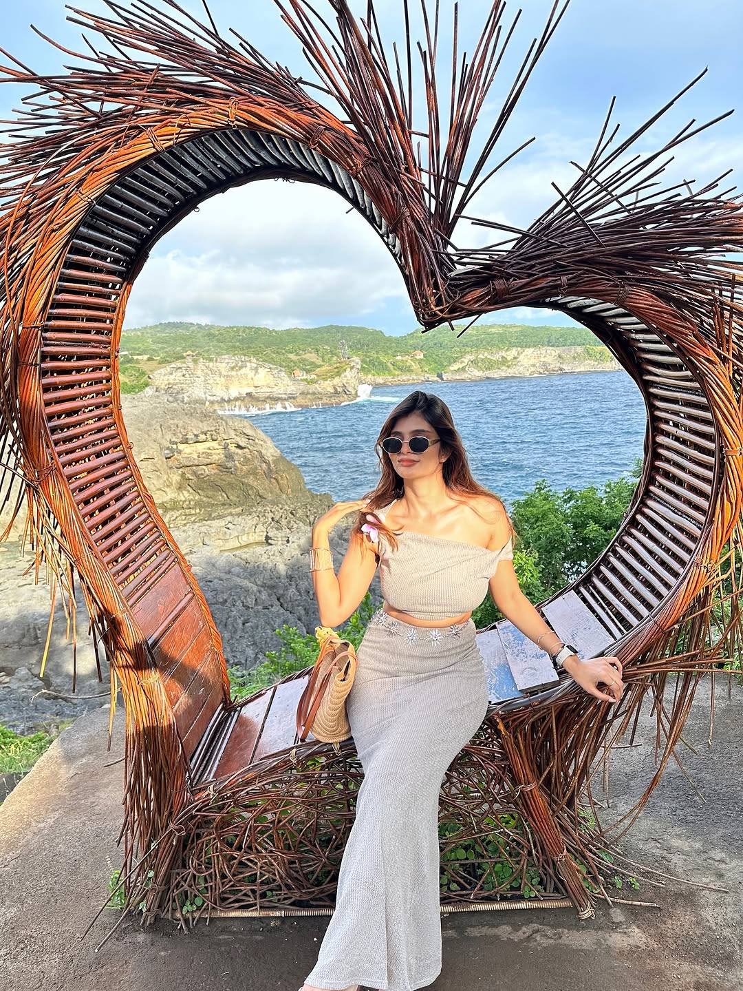 Knitted Asymmetric Top And Long Skirt Coord Set