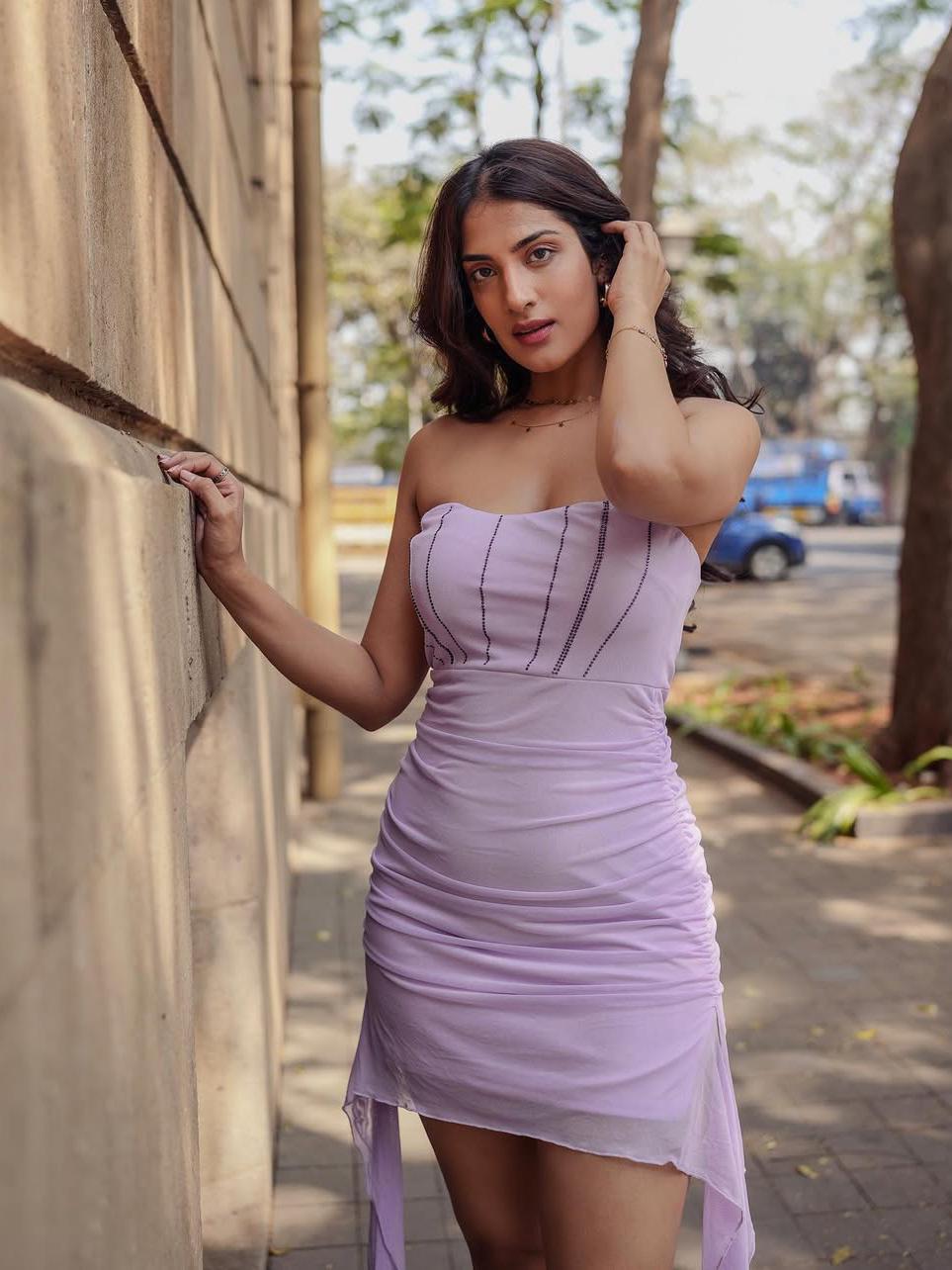 Sweet Rhinestone Mesh Tube Top Dress