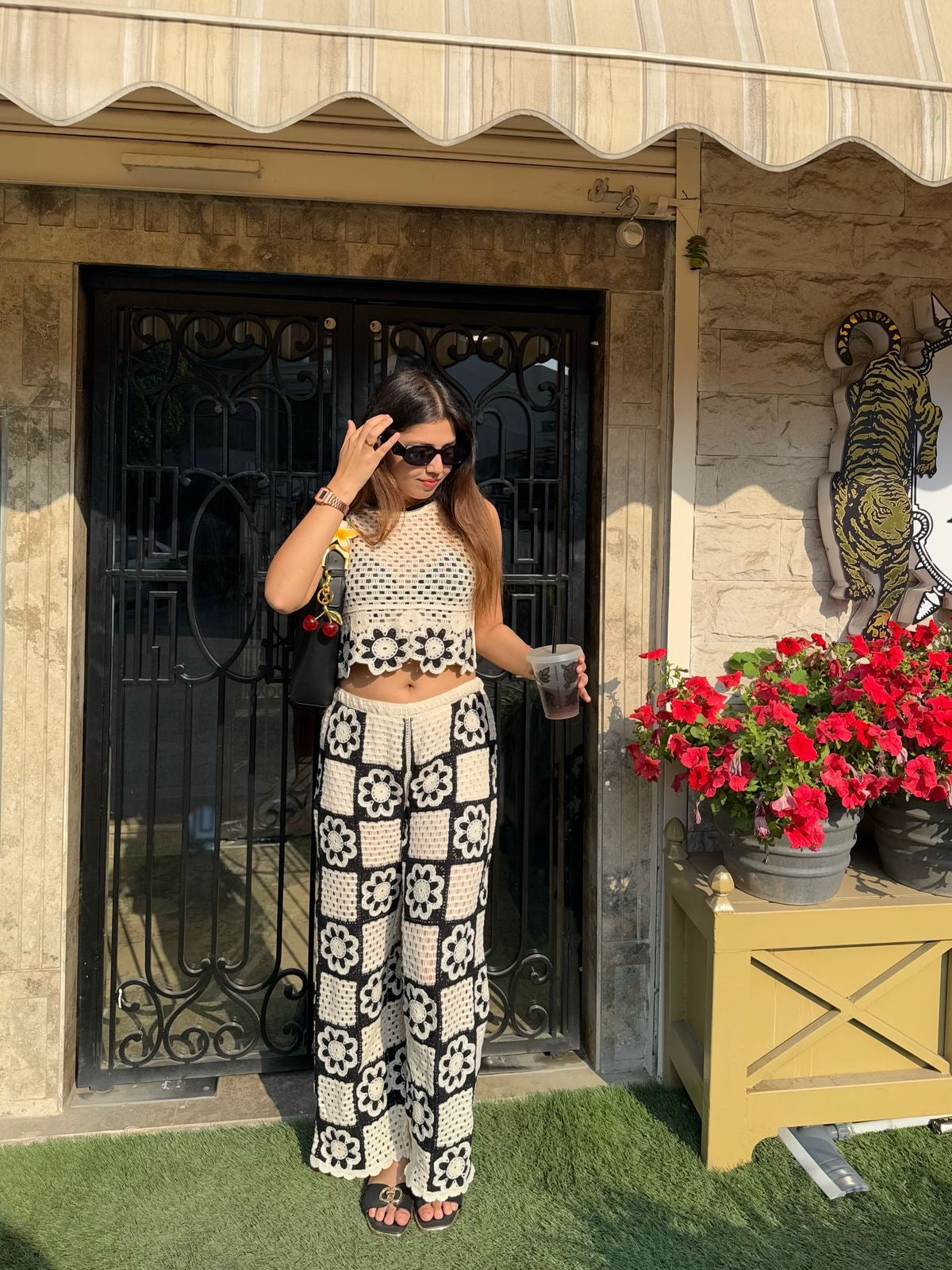 Erica Crochet Sleeveless Top and Pant Coord Set