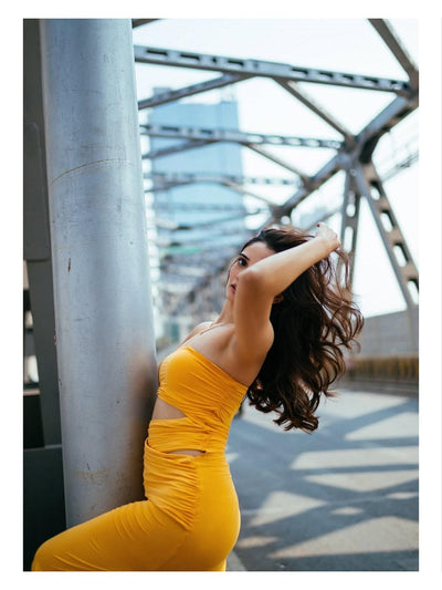 Hollow Out Tube CutOut Slit Dress