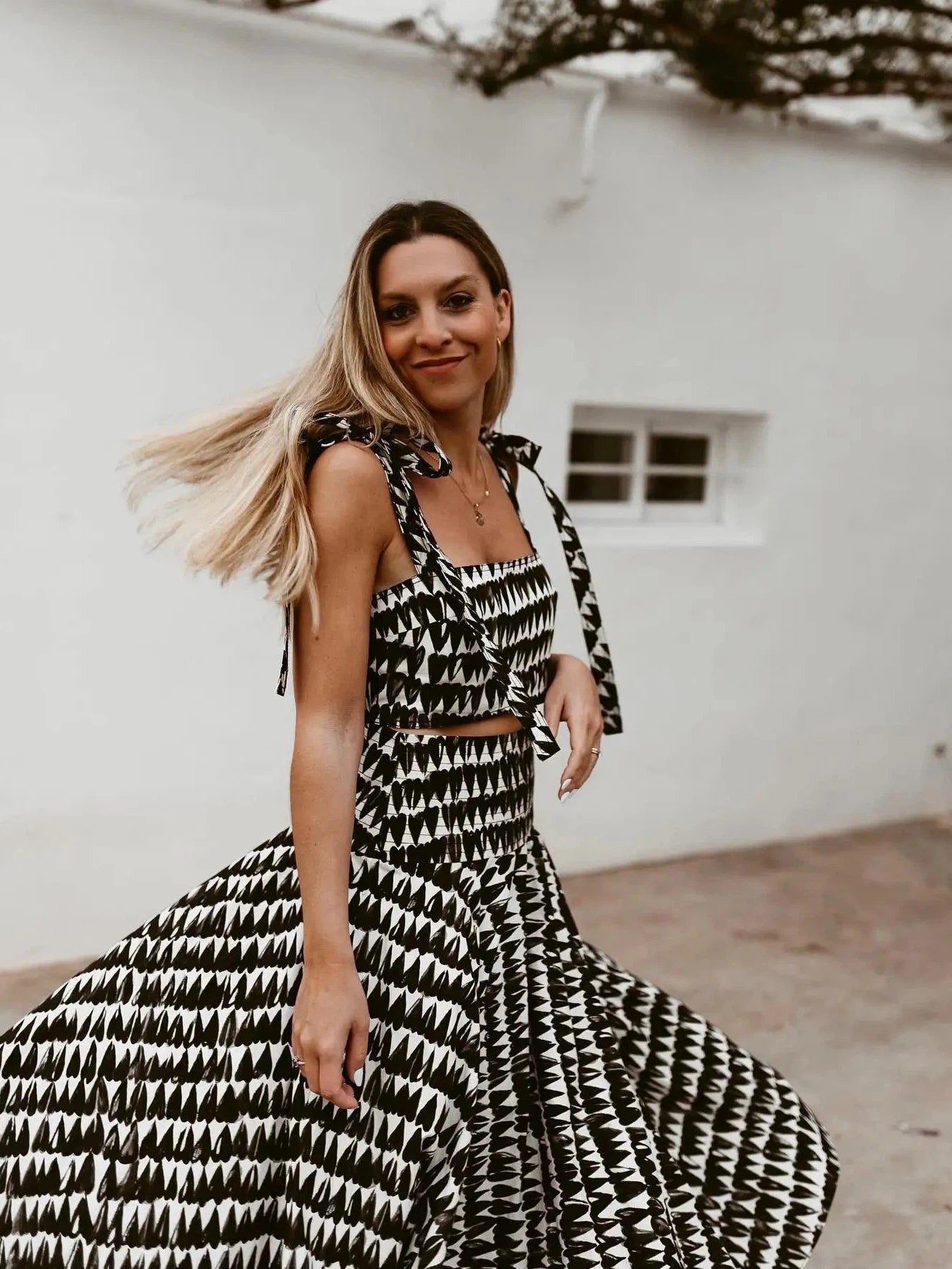 heart print cord set