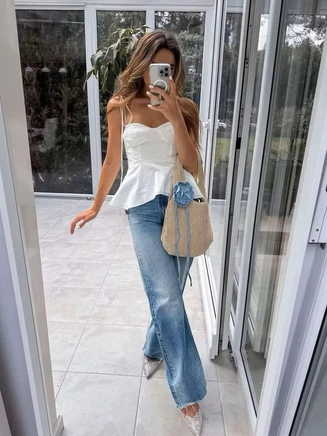 Alicia Tied Spaghetti Strap Corset Top