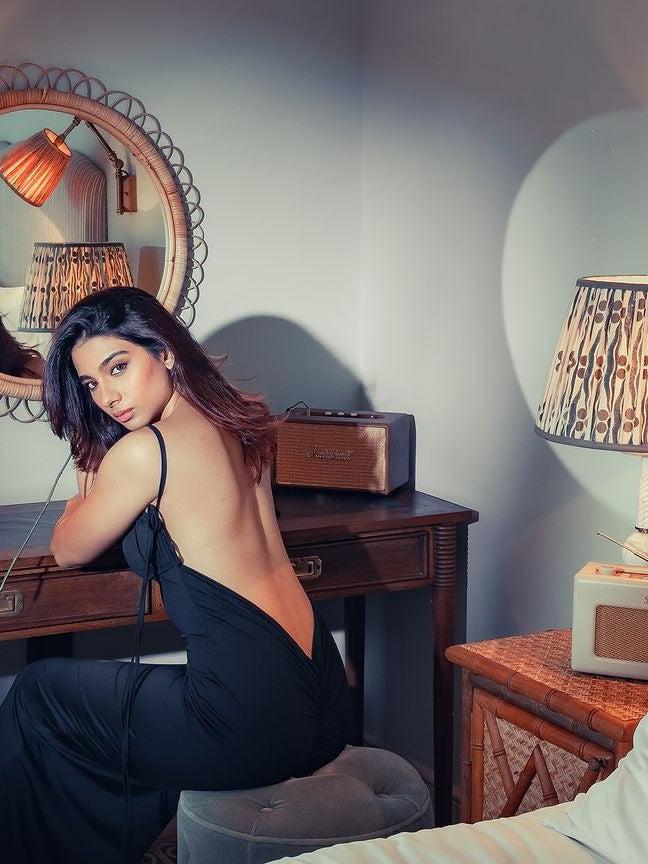 Black Cowl Neck Backless Maxi Dress