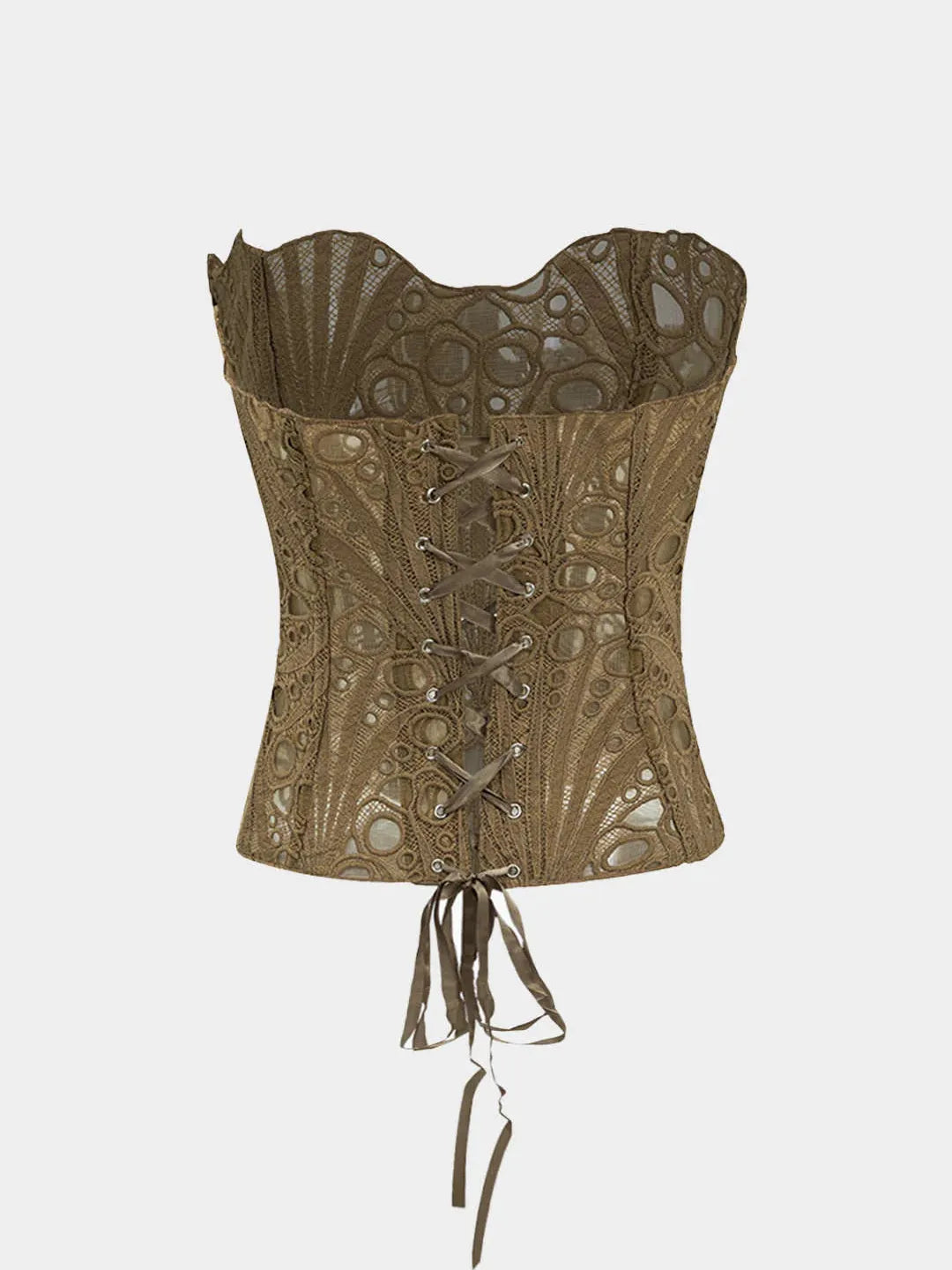 Valencia Mesh Lace Tie Back Tube Top