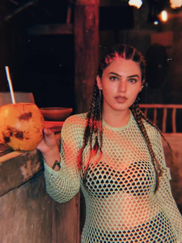 Summer Hollow Out See through Backless Knitted Slit Maxi Dress