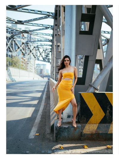 Hollow Out Tube CutOut Slit Dress