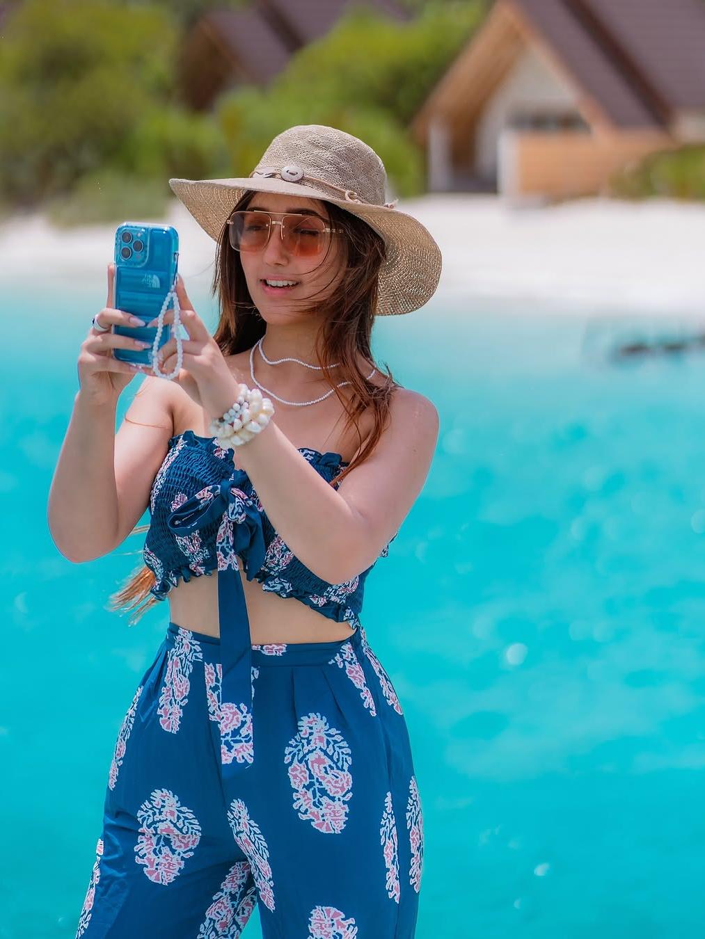 Bandeau Top Two Piece Bow Tank Top Printed Wide Leg Pants Coord Set